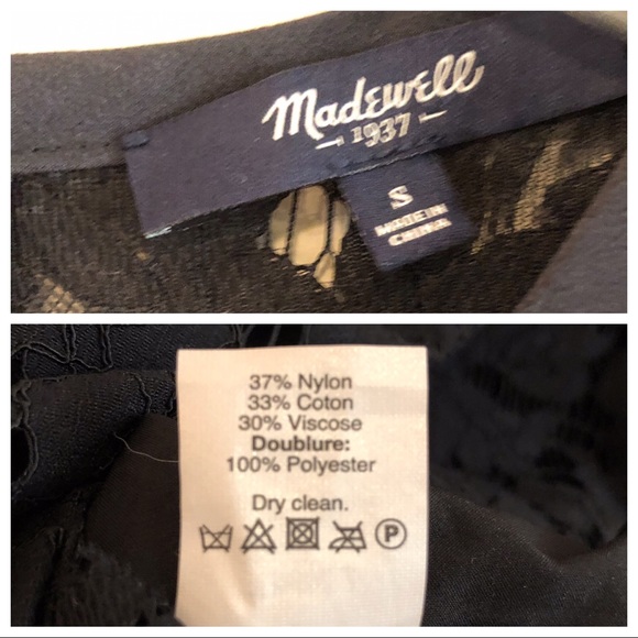 Madewell Black Lace Short Sleeve Top, Small - Picture 8 of 8